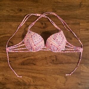 Shade & Shore Pink Pattern Bikini Top